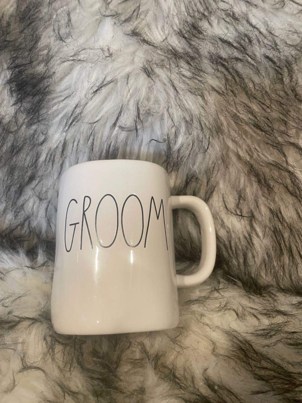 Rae Dunn White 'GROOM' Ceramic Mug